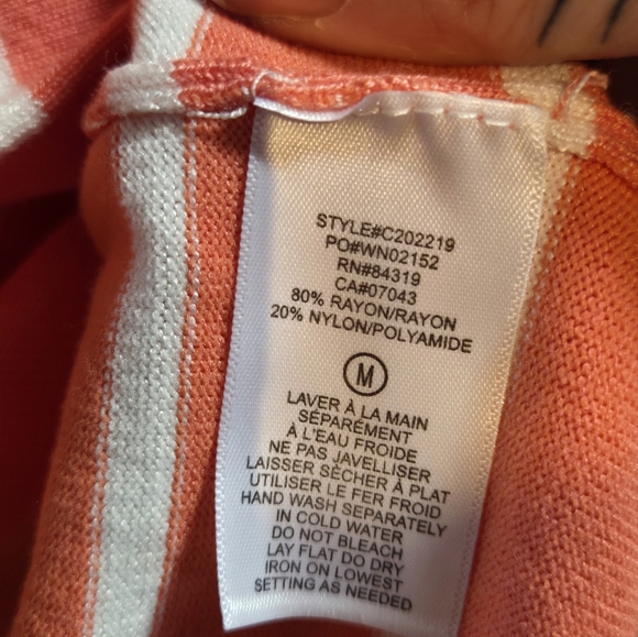 NWOT!! Cyrus | Chic Coral Striped Cardigan, Size M - Picture 5 of 7